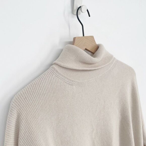 Nanushka Monday Turtleneck Sweater Slouchy Oversized Merino Angora Beige S - Picture 3 of 7